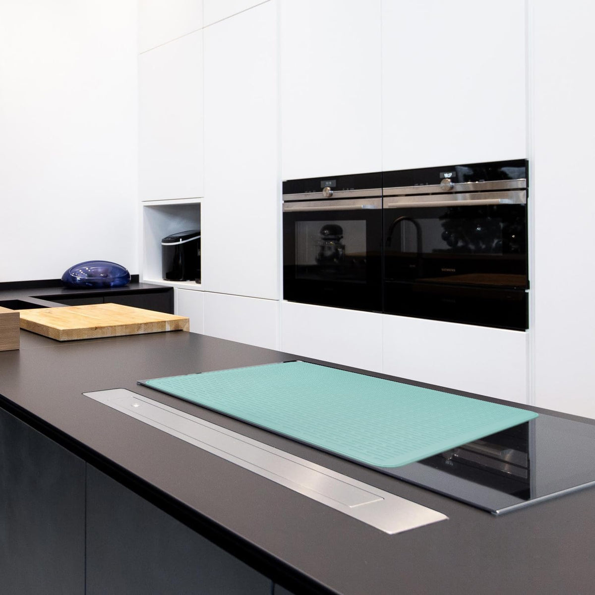 Stove Top Cover for Electric Stove - Silicone Stove Mat for Glass Top, Glass Cooktop Protector, XL Dish Drying Mats for Kitchen,Oven Covers for Electric Stove (Black,30 x 21)