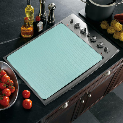 Stove Top Cover for Electric Stove - Silicone Stove Mat for Glass Top, Glass Cooktop Protector, XL Dish Drying Mats for Kitchen,Oven Covers for Electric Stove (Black,30 x 21)