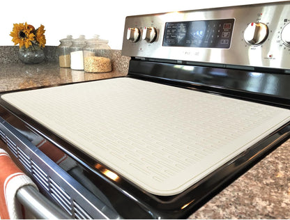 Stove Top Cover for Electric Stove - Silicone Stove Mat for Glass Top, Glass Cooktop Protector, XL Dish Drying Mats for Kitchen,Oven Covers for Electric Stove (Black,30 x 21)