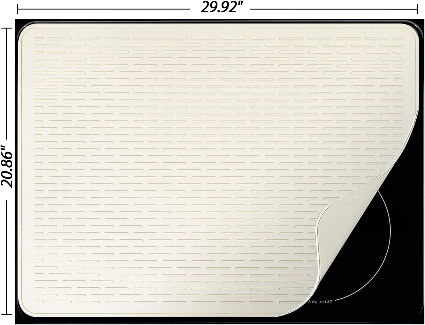 Stove Top Cover for Electric Stove - Silicone Stove Mat for Glass Top, Glass Cooktop Protector, XL Dish Drying Mats for Kitchen,Oven Covers for Electric Stove (Black,30 x 21)