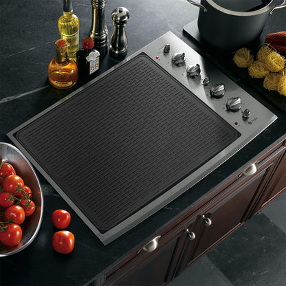Stove Top Cover for Electric Stove - Silicone Stove Mat for Glass Top, Glass Cooktop Protector, XL Dish Drying Mats for Kitchen,Oven Covers for Electric Stove (Black,30 x 21)
