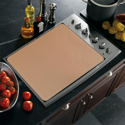 Stove Top Cover for Electric Stove - Silicone Stove Mat for Glass Top, Glass Cooktop Protector, XL Dish Drying Mats for Kitchen,Oven Covers for Electric Stove (Black,30 x 21)