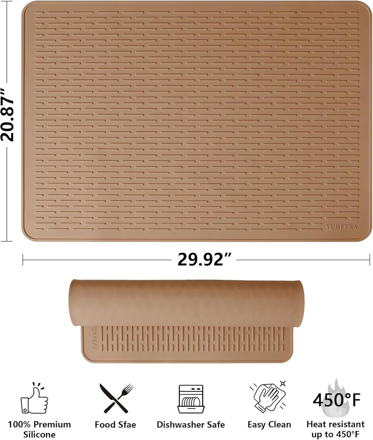 Stove Top Cover for Electric Stove - Silicone Stove Mat for Glass Top, Glass Cooktop Protector, XL Dish Drying Mats for Kitchen,Oven Covers for Electric Stove (Black,30 x 21)