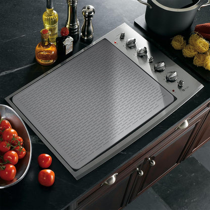 Stove Top Cover for Electric Stove - Silicone Stove Mat for Glass Top, Glass Cooktop Protector, XL Dish Drying Mats for Kitchen,Oven Covers for Electric Stove (Black,30 x 21)