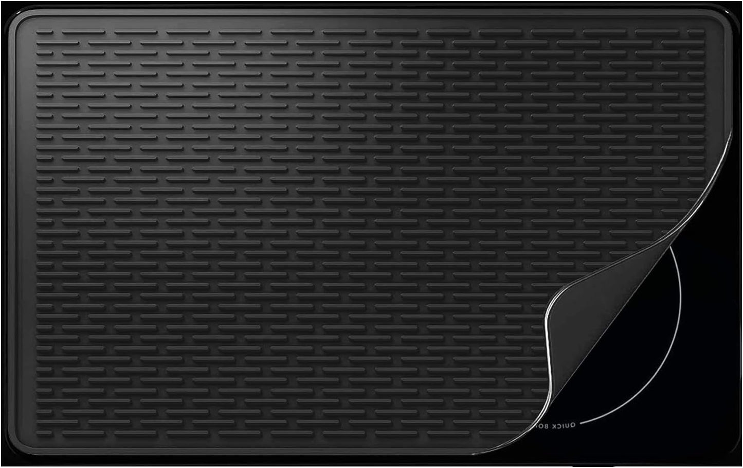 Stove Top Cover for Electric Stove - Silicone Stove Mat for Glass Top, Glass Cooktop Protector, XL Dish Drying Mats for Kitchen,Oven Covers for Electric Stove (Black,30 x 21)