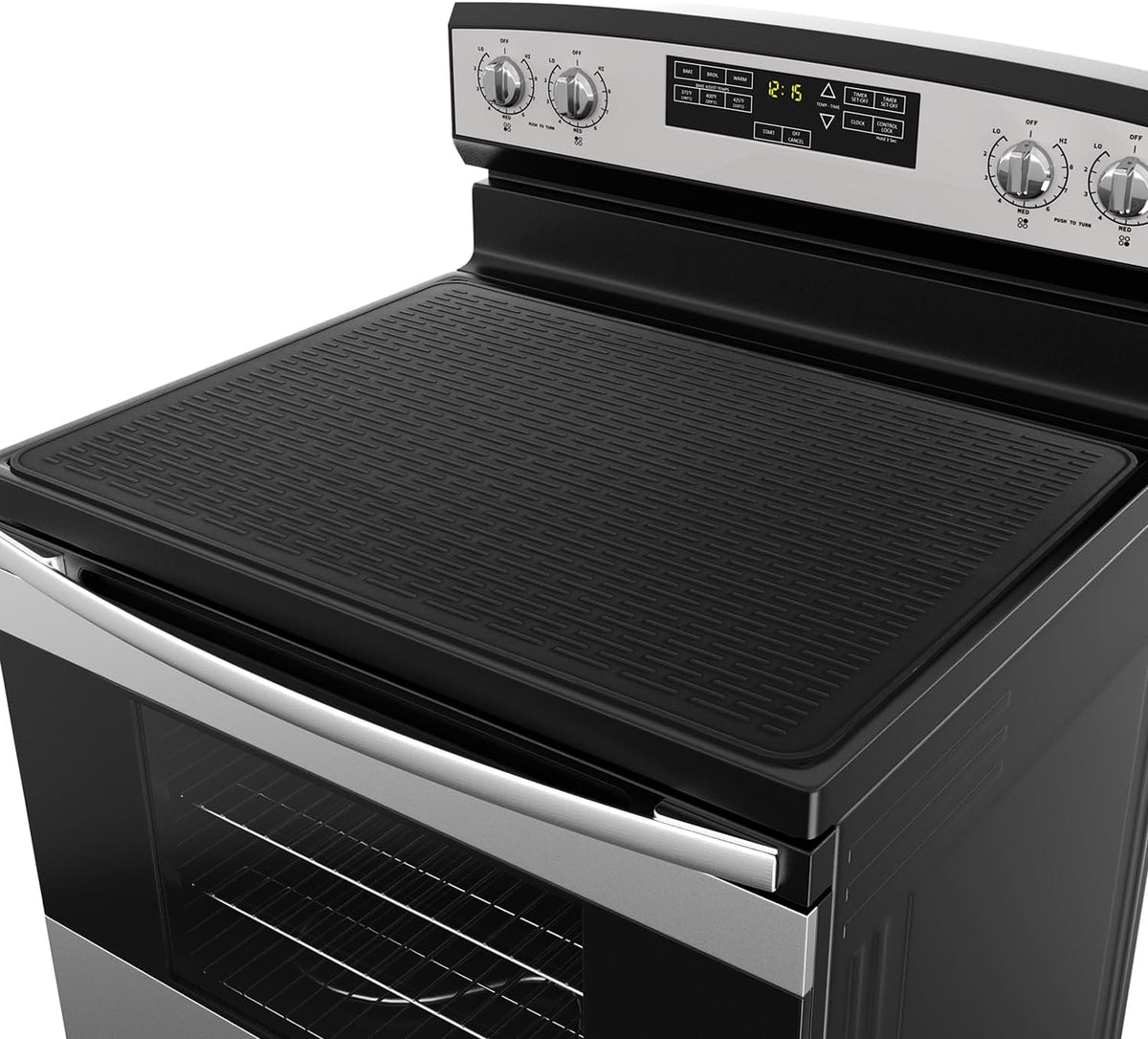 Stove Top Cover for Electric Stove - Silicone Stove Mat for Glass Top, Glass Cooktop Protector, XL Dish Drying Mats for Kitchen,Oven Covers for Electric Stove (Black,30 x 21)