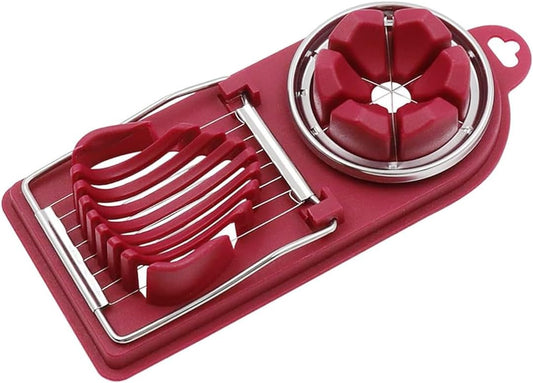 2 in 1 Egg Slicer for Hard Boiled Eggs, Strawberryry Tomato (1PC)