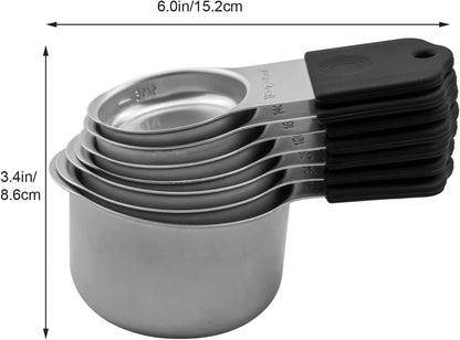 Magnetic Measuring Cups Set, 7 Pieces 18/8 Stainless Steel Stackable Nesting Heavy Duty Measuring Cups, kitchen Tools, Perfect for Dry and Liquid Ingredients, Dishwasher Safe (Muticolour, 7 set)