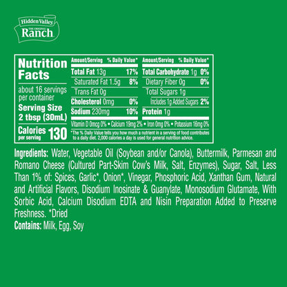 Parmesan Ranch Condiment and Dressing, 16 FZ