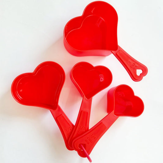 Measuring Spoons Set Heart Shaped Measuring Cups for Multi-purpose Liquid and Dry Home Essentials Cooking and Baking(4Pcs)