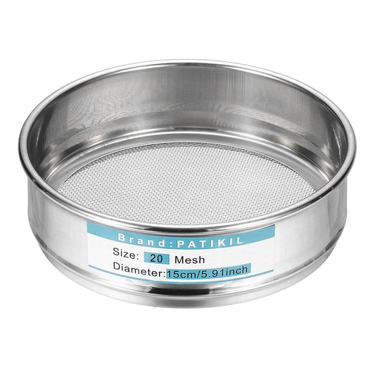 20 Mesh(0.9mm) Lab Sieve, 5.9"(15cm) Diameter Sifting Screen 304 Stainless Steel Wire Cloth Fine Mesh Sieve for Industrial Laboratory Home Soil Sifter Dry Sift Screens Hash - Colors A