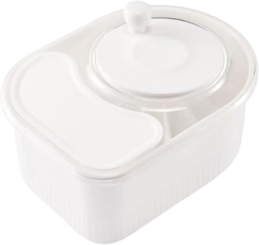 Fruit Cleaner Spinner Efficient Bowl Washing Portable Washing Machine with Lid and Filter (White)