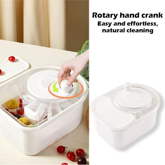 Fruit Cleaner Spinner Efficient Bowl Washing Portable Washing Machine with Lid and Filter (White)