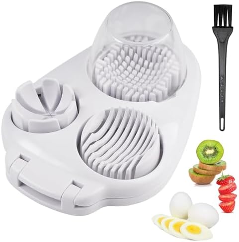 3 in 1 Egg Slicer for Hard Boiled Eggs with Cleaning Brush