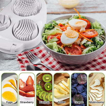 3 in 1 Egg Slicer for Hard Boiled Eggs with Cleaning Brush