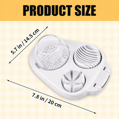 3 in 1 Egg Slicer for Hard Boiled Eggs with Cleaning Brush