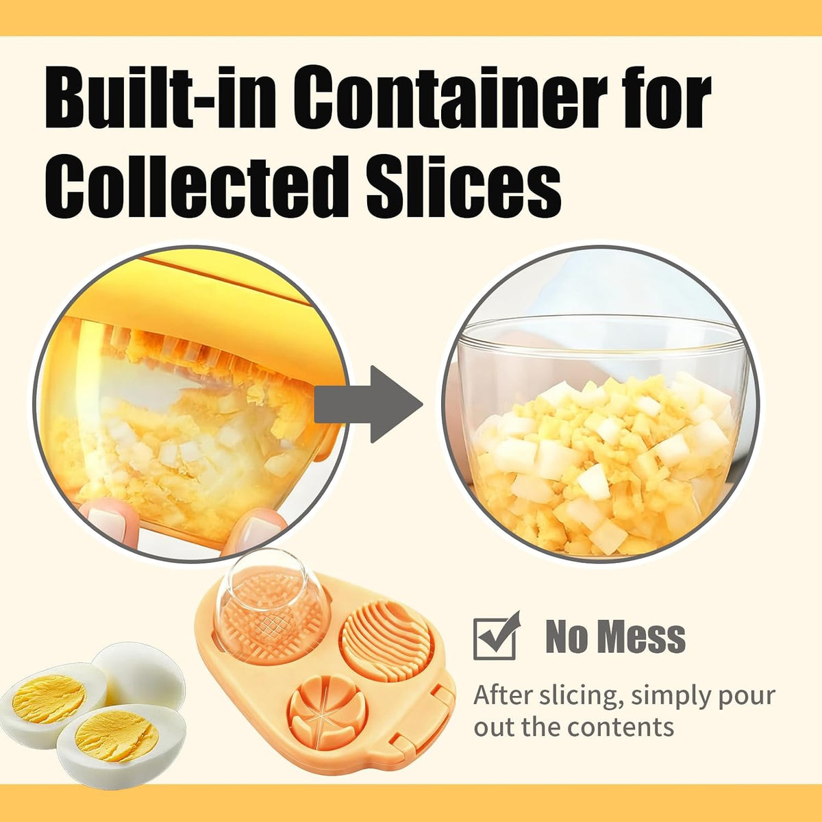 3 in 1 Egg Slicer for Hard Boiled Eggs with Cleaning Brush