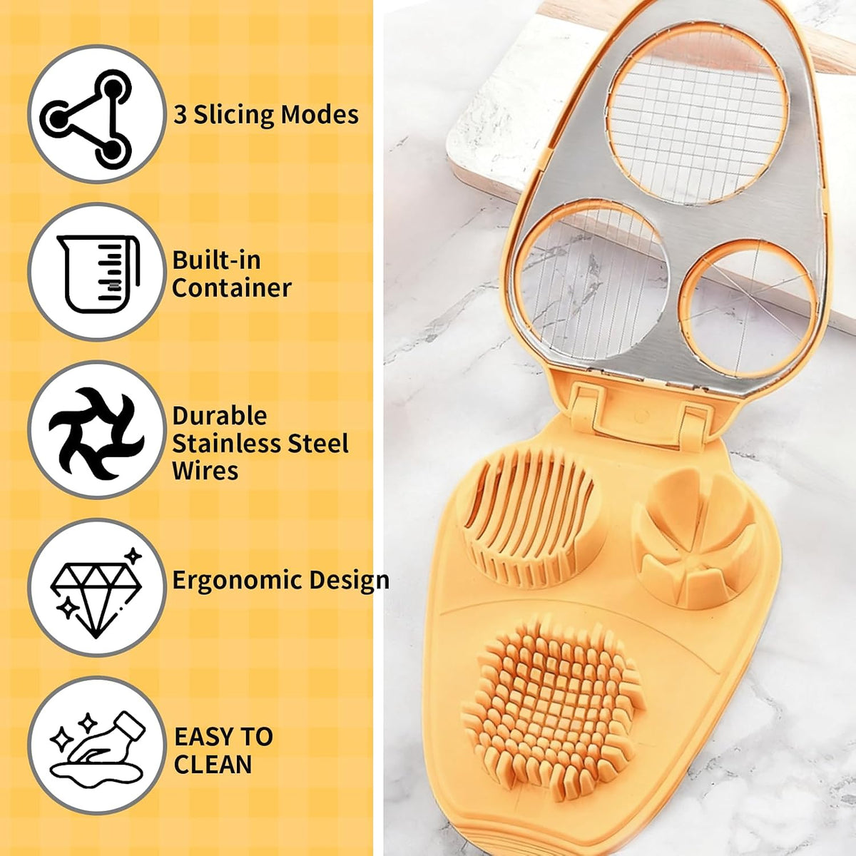 3 in 1 Egg Slicer for Hard Boiled Eggs with Cleaning Brush