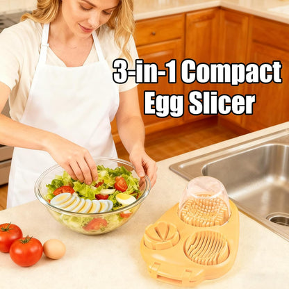 3 in 1 Egg Slicer for Hard Boiled Eggs with Cleaning Brush