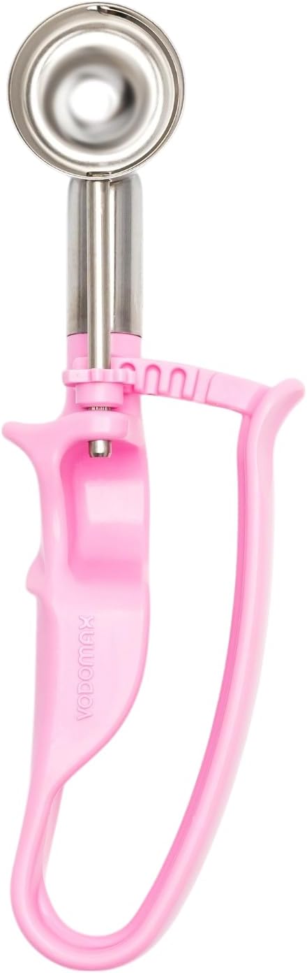 Size 60 PINK (0.53 oz.) VODOMAX Professional Food Disher, Falafel Scoop, Stainless 18-10, #60 Cookie Scoop, Fruit Scooper, Gelato Scoop, Ice Cream Scooper, Ice Cream Topping, Home Use Baking Essential
