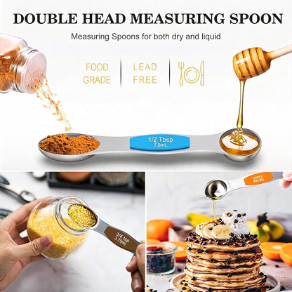 Stainless Steel Measuring Cups and Spoons Set of 16