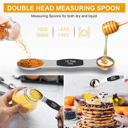 Stainless Steel Measuring Cups and Spoons Set of 16
