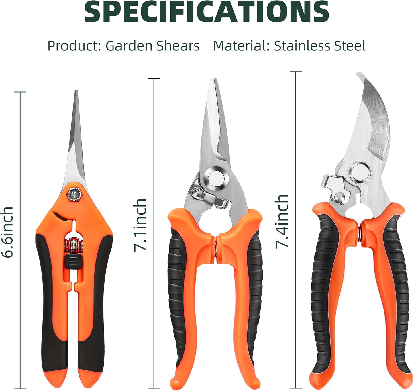 3 Pack Garden Pruning Shears Scissors Clippers (Yellow) | Gardening Shears, Gardening Shears, Pruning Snips for Gardening Tools, Securely Lock, Non-Slip, Ergonomically Designed