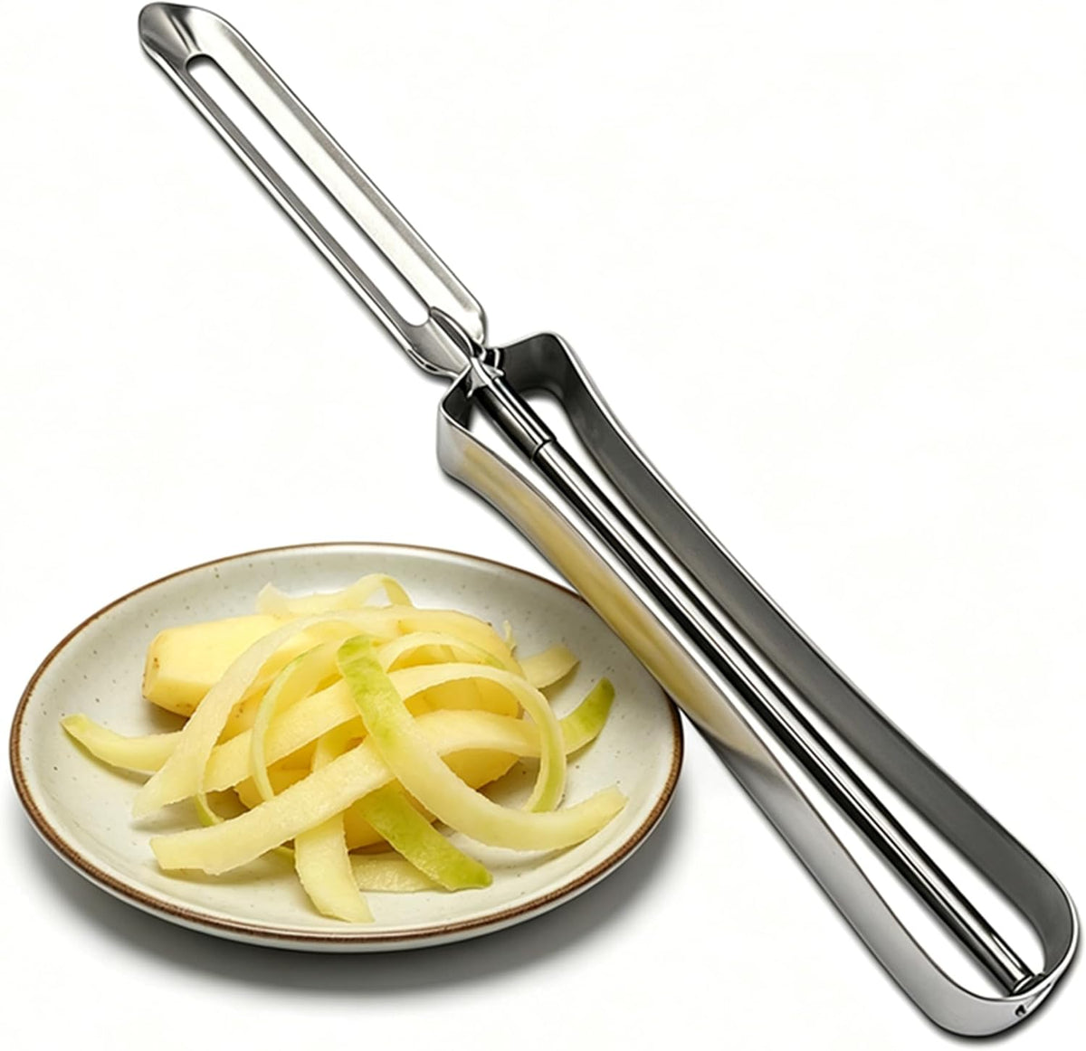 Kitchen vegetable peeler Stainless steel rotary peeler for vegetable and carrot fruit，with ergonomic safety and control handle-Dishwasher Safety