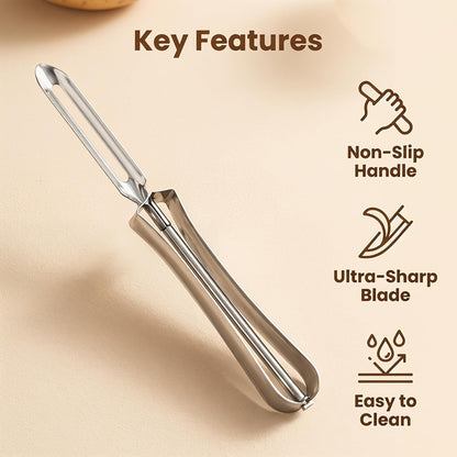Kitchen vegetable peeler Stainless steel rotary peeler for vegetable and carrot fruit，with ergonomic safety and control handle-Dishwasher Safety