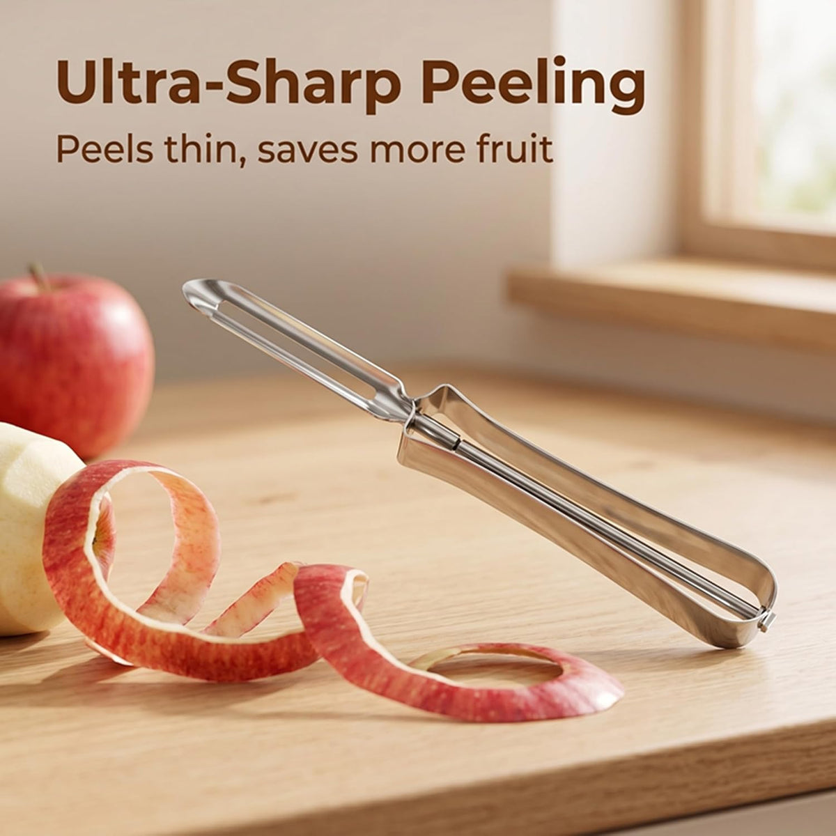 Kitchen vegetable peeler Stainless steel rotary peeler for vegetable and carrot fruit，with ergonomic safety and control handle-Dishwasher Safety