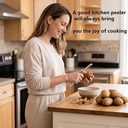 Kitchen vegetable peeler Stainless steel rotary peeler for vegetable and carrot fruit，with ergonomic safety and control handle-Dishwasher Safety