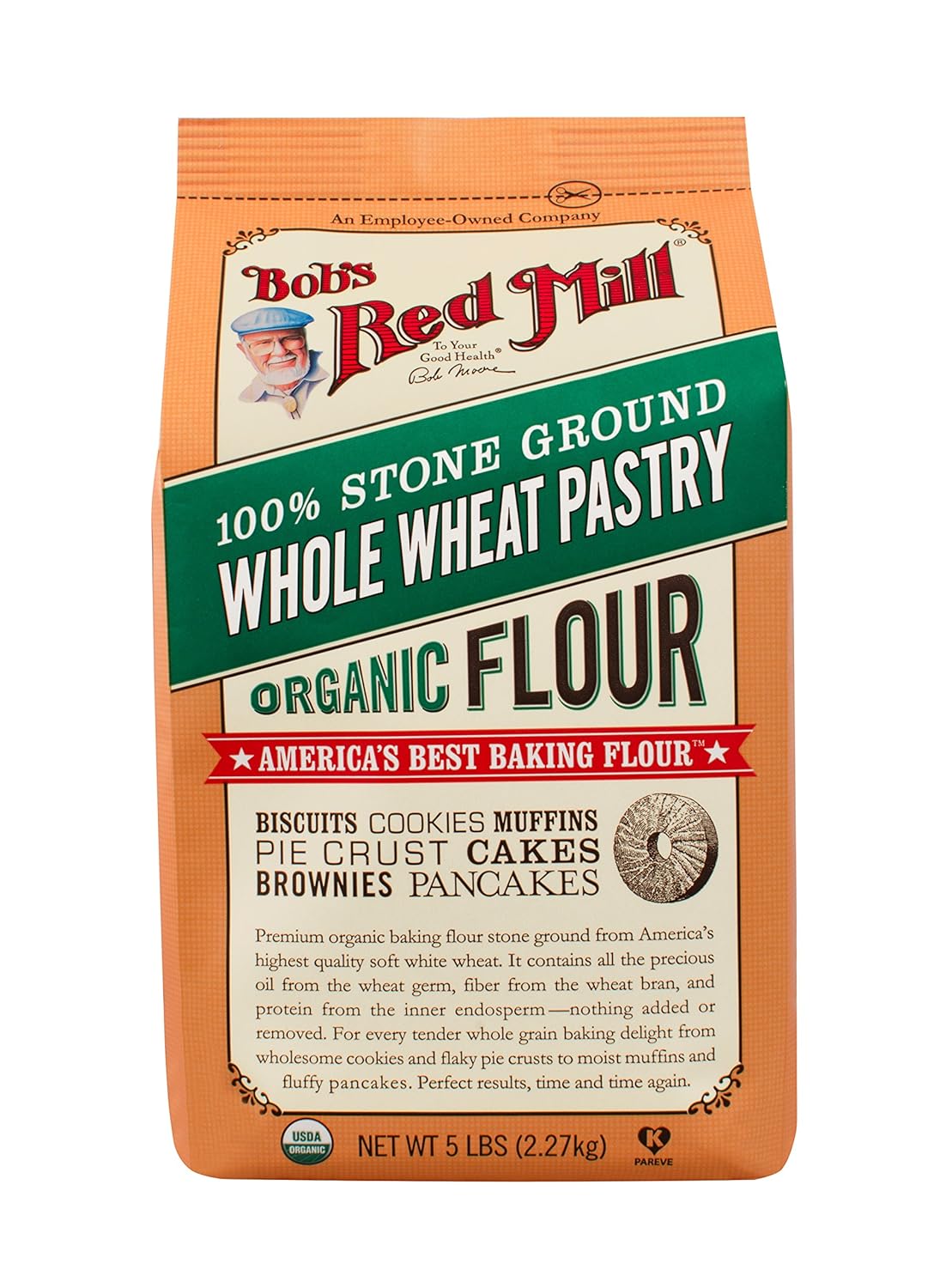 Organic Pastry Flour Whole Wheat 5 lb, 80 Ounce
