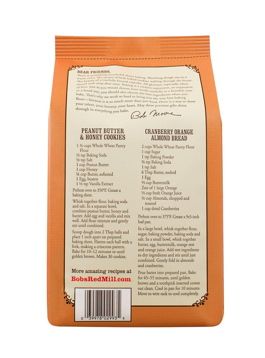 Organic Pastry Flour Whole Wheat 5 lb, 80 Ounce