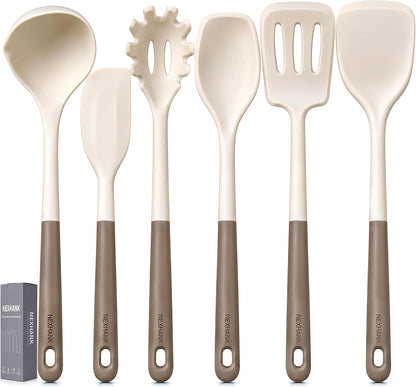 Silicone Utensils Set, 6-Piece, Heat Resistant, Anti-Scald Handle Design