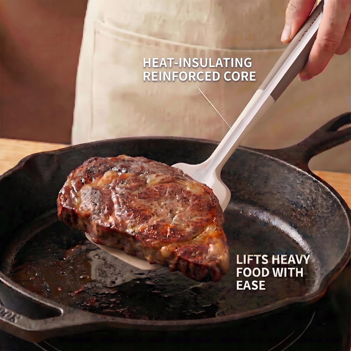Silicone Utensils Set, 6-Piece, Heat Resistant, Anti-Scald Handle Design