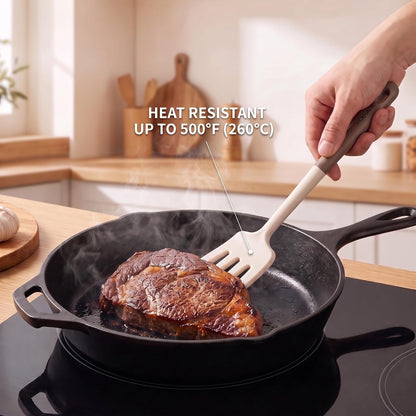 Silicone Utensils Set, 6-Piece, Heat Resistant, Anti-Scald Handle Design