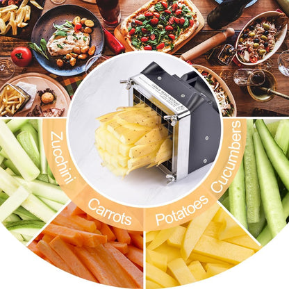 French Fry Cutter, 1/2 Inch Stainless Steel Blade, Black