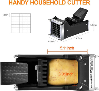 French Fry Cutter, 1/2 Inch Stainless Steel Blade, Black
