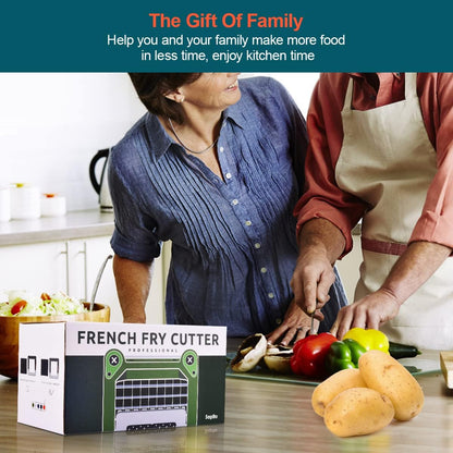 French Fry Cutter, 1/2 Inch Stainless Steel Blade, Black