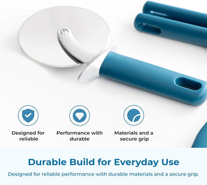 Vegetable Peeler, Stainless Steel Y-Peeler with Sharp Swivel Blade, Premium Zinc Alloy Construction, Ergonomic TPE Non-Slip Grip Handle, Blue