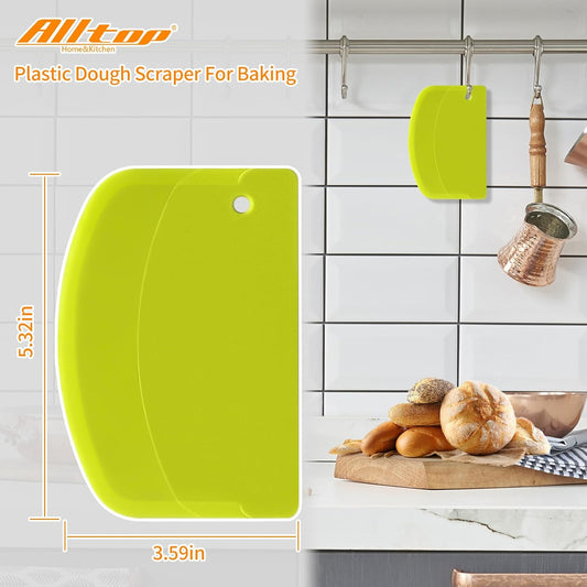Hard Bench Scraper – Premium Quality Bread Tools for Homemade Baking,Dough Cutter with Versatile Usage - Vibrant and Ergonomic Plastic Bowl Scrapers for Your Kitchen