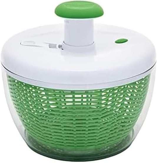 Easy to use pro Pump Spinner with Bowl, Colander and Built in draining System for Fresh, Crisp, Clean Salad and Produce, 6.6 quart, Green