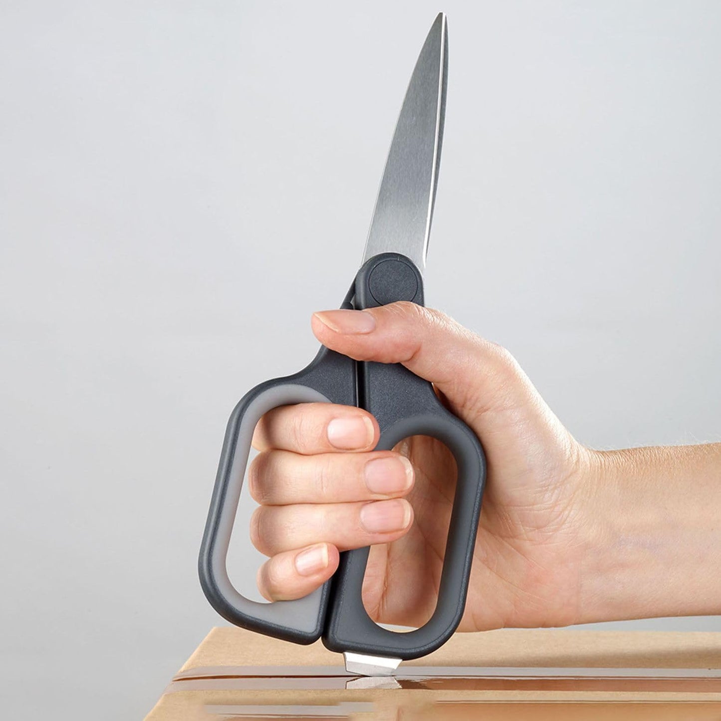 PowerGrip Kitchen Shears Scissors with Thumb Grip and Herb Stripper Separates for Cleaning Japanese Stainless-Steel, White/Green