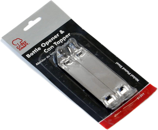 Select Durable Plated Iron Bottle Opener, 4.5 inches in length 2 piece set, Gray