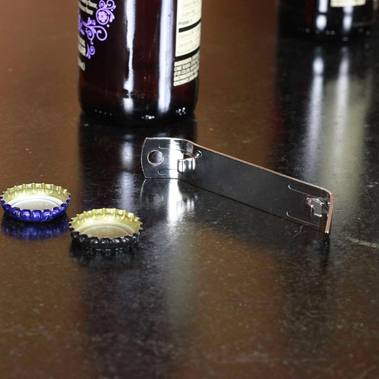 Select Durable Plated Iron Bottle Opener, 4.5 inches in length 2 piece set, Gray