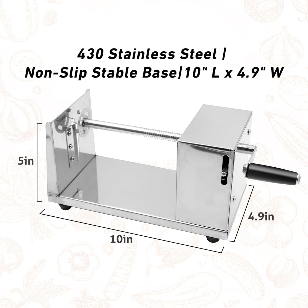 Manual Spiral Potato Cutter, Stainless Steel Tornado Twister with Blades for Curly Fries, DIY Potato Slicer for Home Kitchen, BBQ, Carrots, Cucumbers