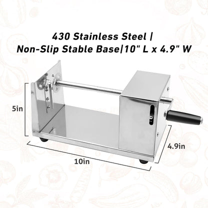 Manual Spiral Potato Cutter, Stainless Steel Tornado Twister with Blades for Curly Fries, DIY Potato Slicer for Home Kitchen, BBQ, Carrots, Cucumbers