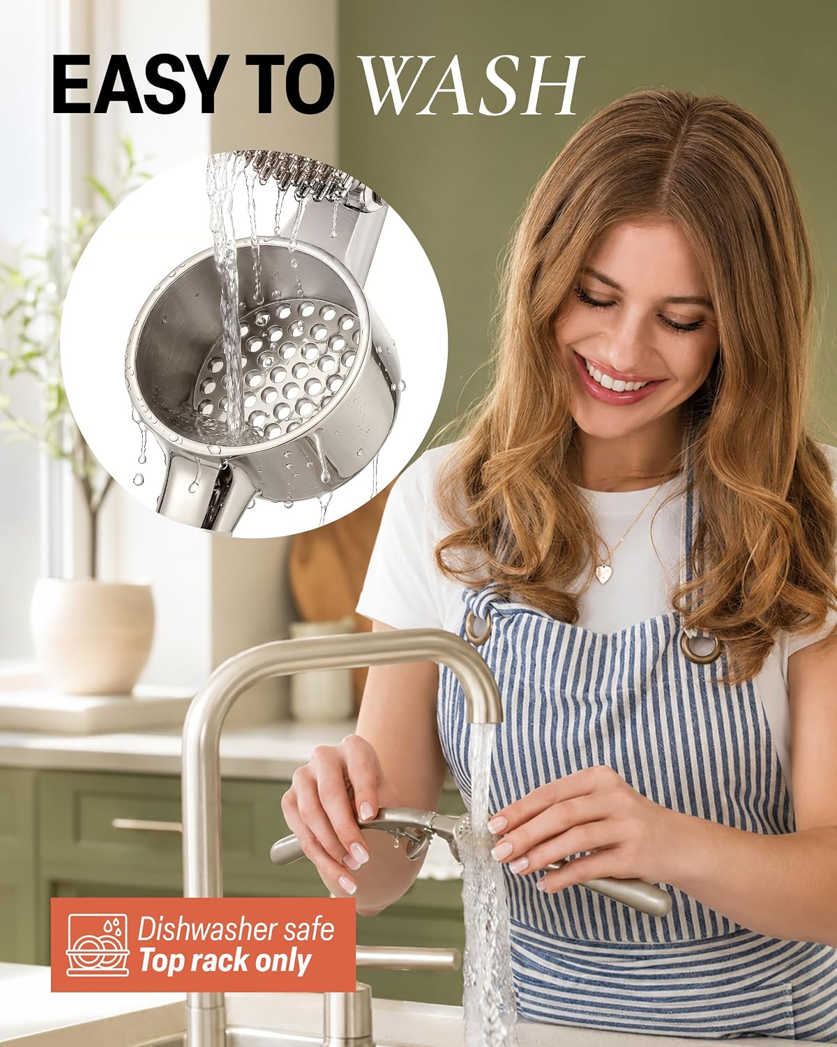 Large Premium Garlic Press Set - Bigger Bowl for Bigger Garlic - Rust Proof Garlic Mincer Tool - Easy-Squeeze, Easy-Clean Silicone Garlic Peeler & Brush (Silver)