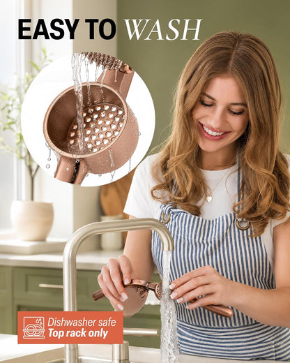 Large Premium Garlic Press Set - Bigger Bowl for Bigger Garlic - Rust Proof Garlic Mincer Tool - Easy-Squeeze, Easy-Clean Silicone Garlic Peeler & Brush (Silver)