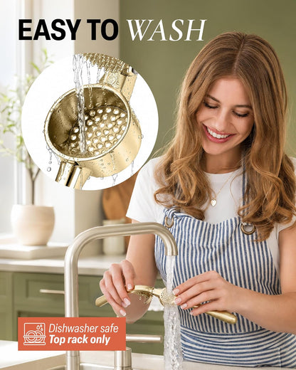 Large Premium Garlic Press Set - Bigger Bowl for Bigger Garlic - Rust Proof Garlic Mincer Tool - Easy-Squeeze, Easy-Clean Silicone Garlic Peeler & Brush (Silver)